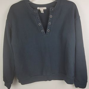 FOREVER 21 Sweatshirt V neck Goblincore Navy SIZE M